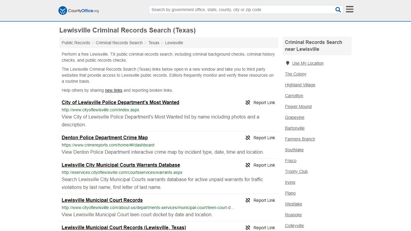 Criminal Records Search - Lewisville, TX (Arrests, Jails ...
